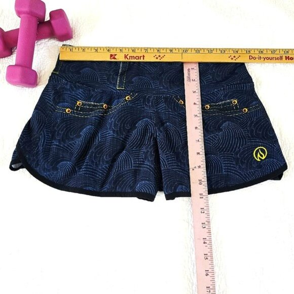 Ink Burn Women's Activewear Running Shorts Size 10 Denim Jean Print Pull On Gym - Picture 5 of 14